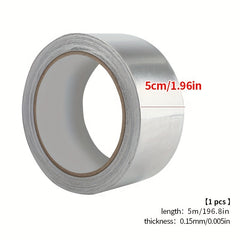 Self-Adhesive Aluminum Foil Tape 5.0m/10.0m Fireproof Waterproof Mildew-Proof
