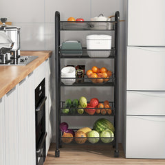 Mesh Rolling Utility Cart - Storage Organization Solution
