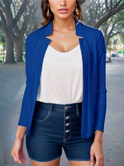 Casual Solid Loose Blazer Long Sleeve Open Front Office Work Coats