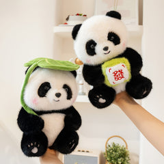 4 Style Panda Plush Toys 9 84in Soft Stuffed Animals Bamboo Stump Leaf Pillow