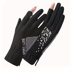Sunscreen Gloves Elastic Sports Riding Gloves for Women