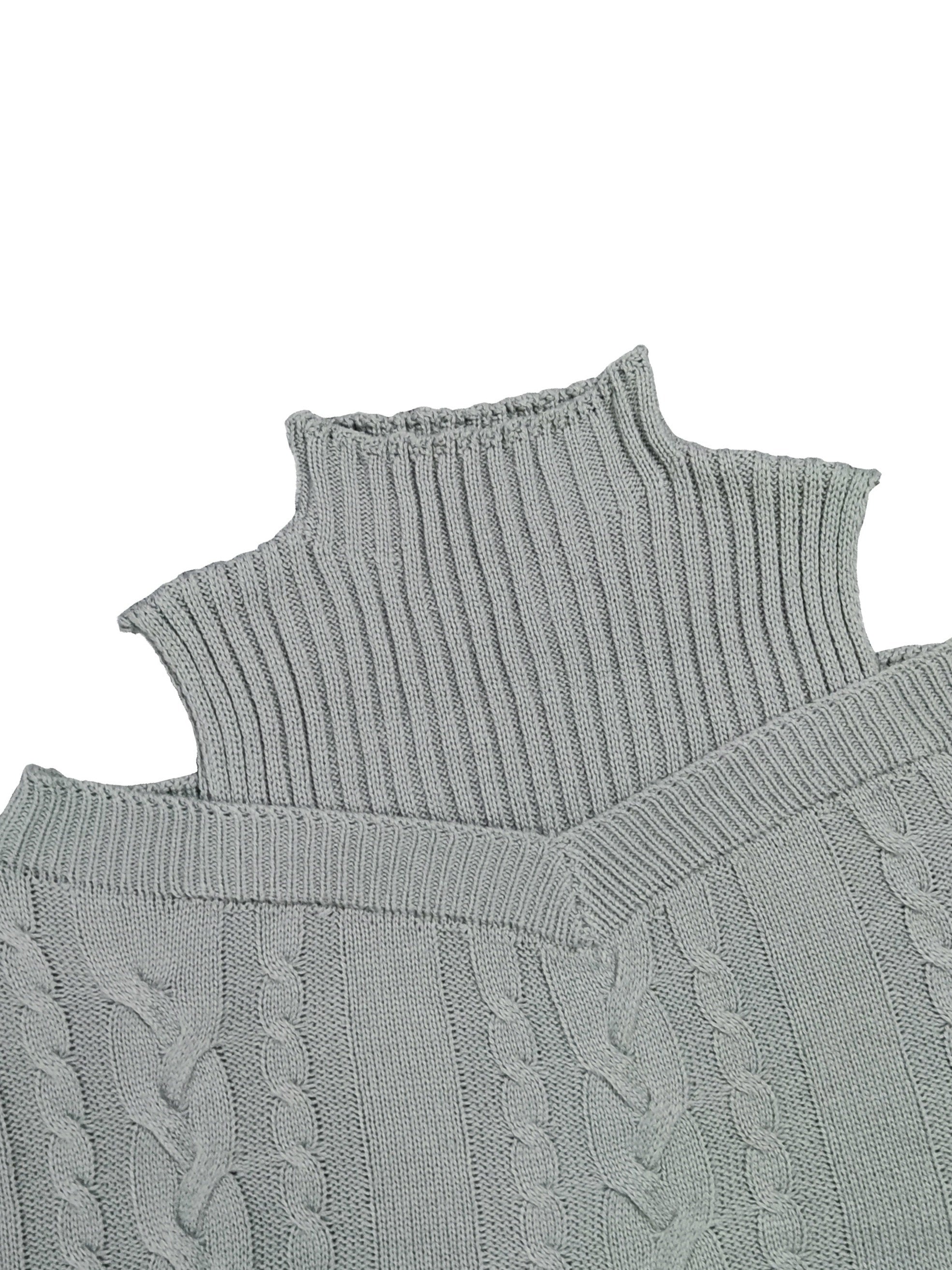 Sweater Women's Cable Cut Out Lantern Sleeve Jumper