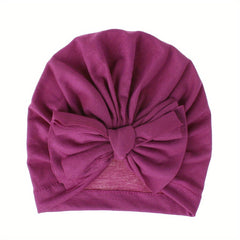 Colorful Baby Girls Hat Bowknot Turban Toddler Knit Infant Baby Care