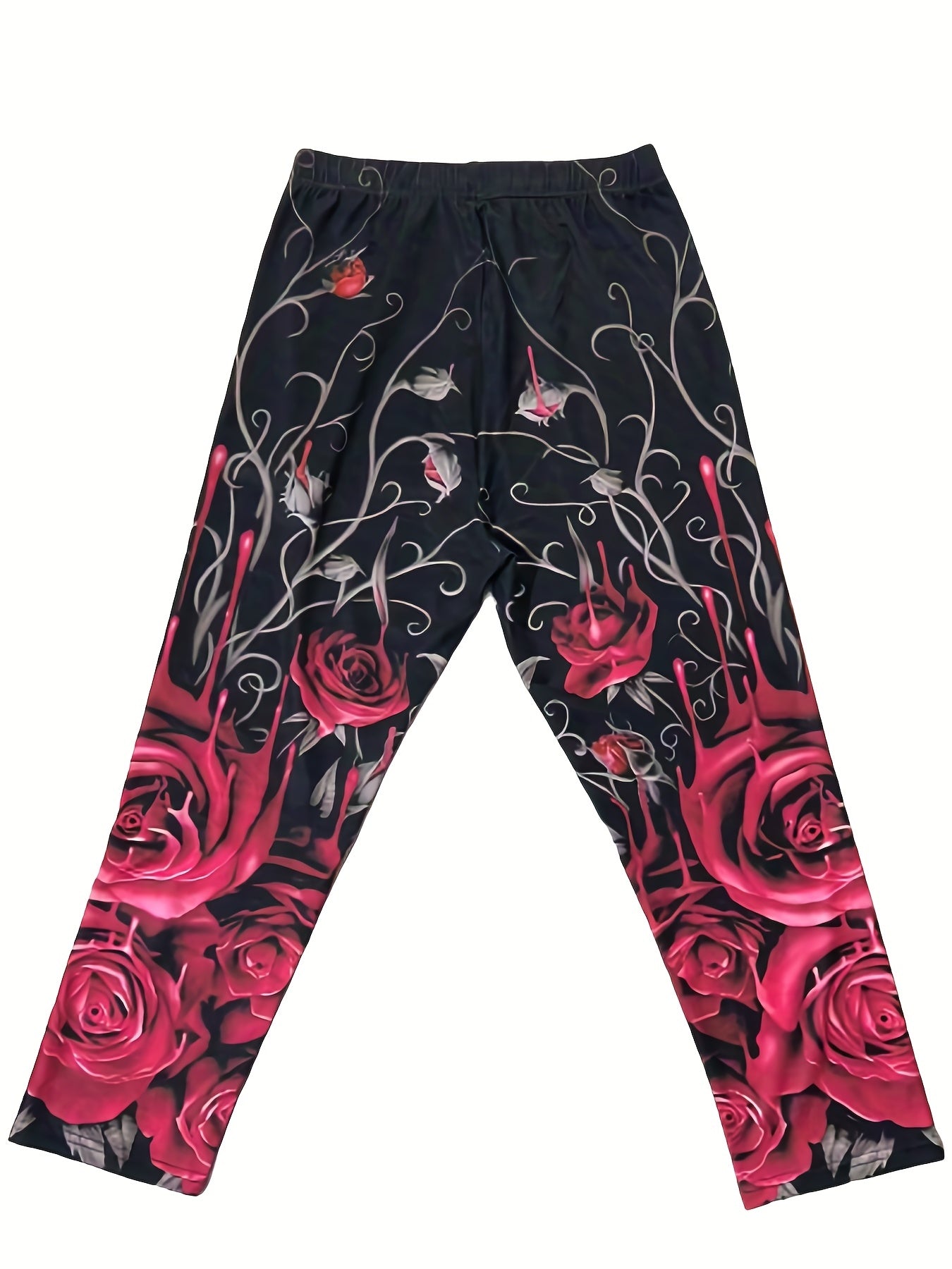 Floral Print Skinny Capris Leggings Women's Clothing