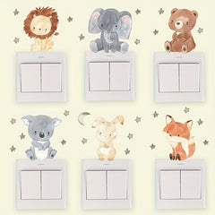 6pcs Animal Switch Stickers Kids Room Decoration