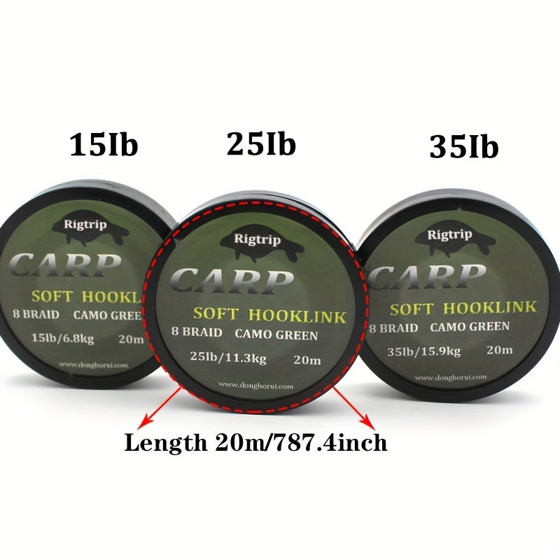 20m Carp Fishing Line Soft Hook Link Uncoated Braid Line For Hair Rig