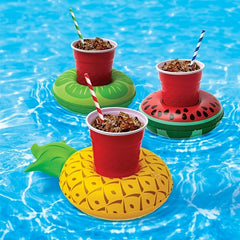 2pcs Inflatable Flamingo Watermelon Lemon Cup Holder