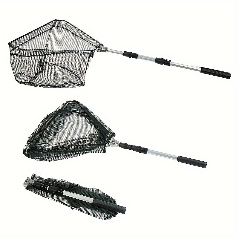 1pc Fishing Net Retractable Pole Handle Foldable Nylon Fishing Mesh Tackle