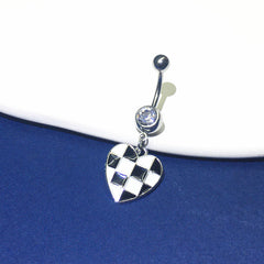Plaid Heart Navel Belly Ring