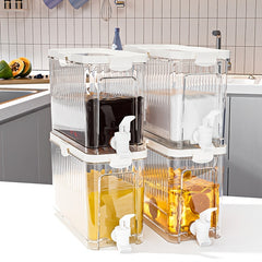 3900ml Transparent Cold Water Jug With Faucet, Large Capacity Beverage Bucket