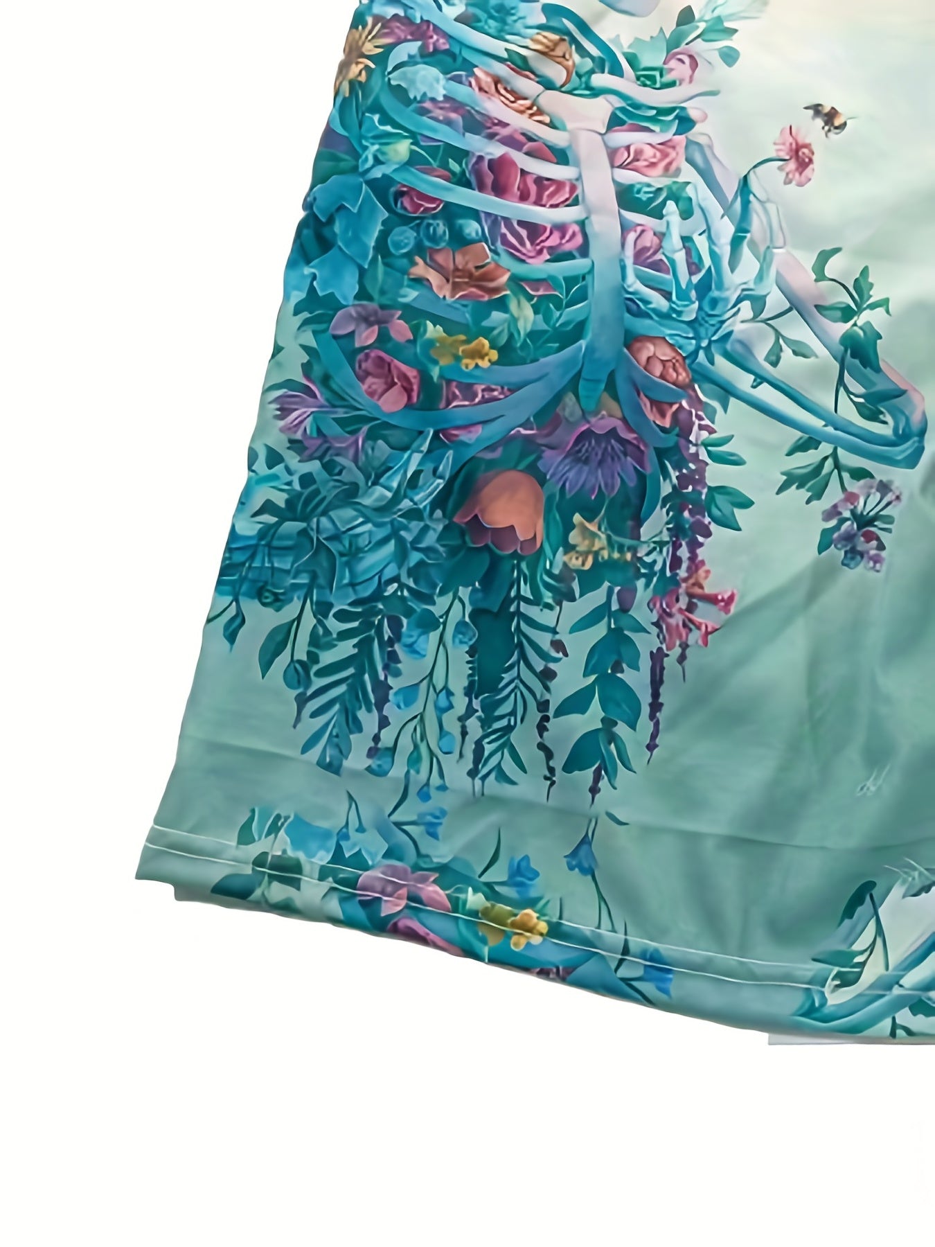 Men's Floral Skeleton Print Shorts