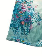 Men's Floral Skeleton Print Shorts