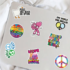 50-100pcs World Peace Cartoon Phone Case Stickers Waterproof DIY Stickers