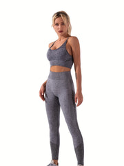High Waist Patchwork Yoga Leggings Seamless High Stretch Sexy Workout Pants