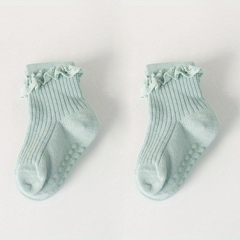 Baby Girls Lace Ruffled Socks Cotton Breathable Comfort