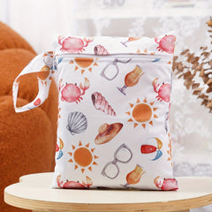 Colorful Rainbow & Leaf Wet Dry Bag Zippered Storage Pouch Durable Polyester