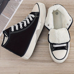 Girls' High Top Plush Lined Skate Shoes Warm Non Slip Sneakers