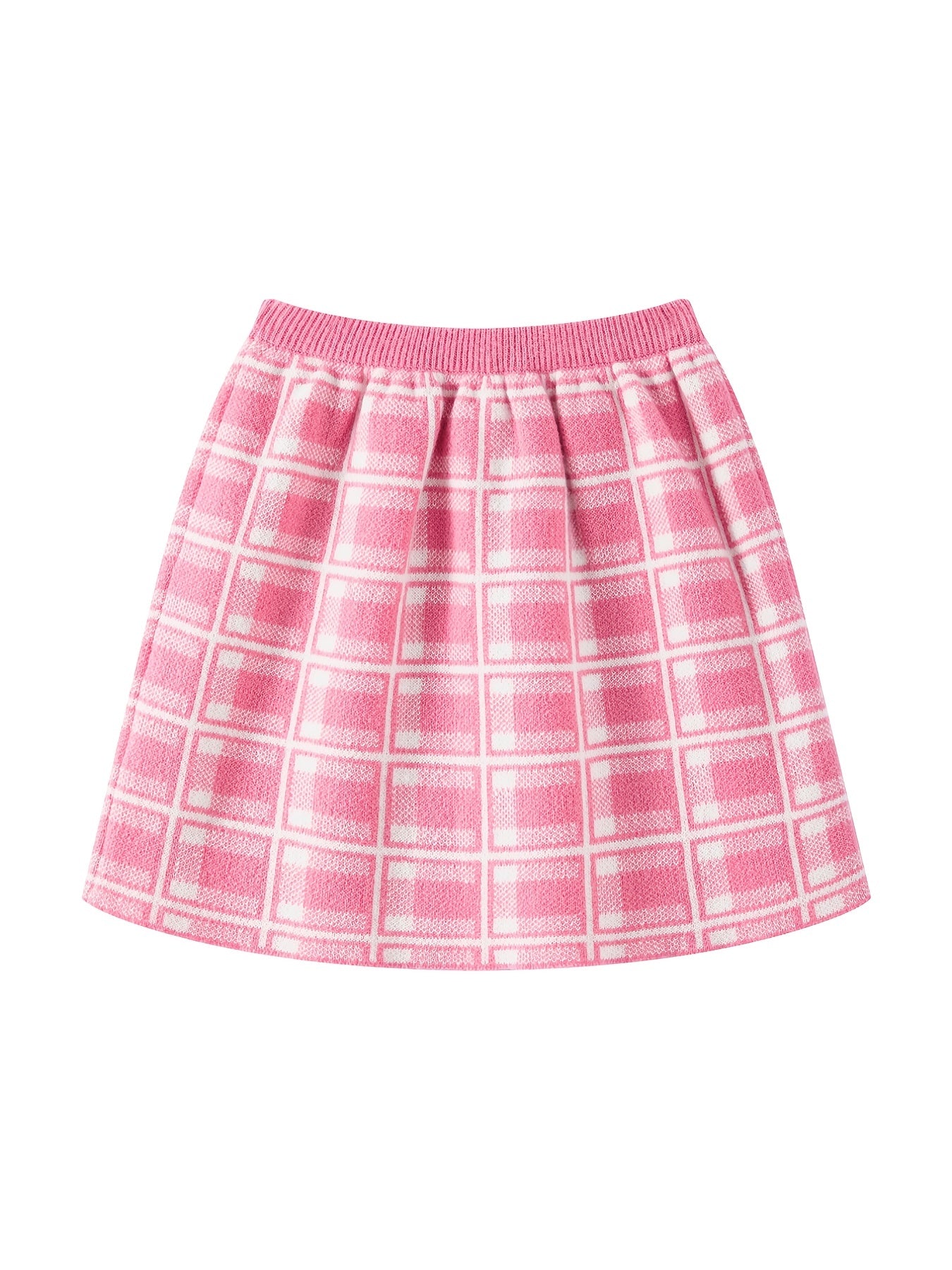 Girls Plaid Knit Sweater & Skirt Set - Autumn/Winter
