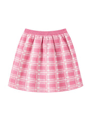 Girls Plaid Knit Sweater & Skirt Set - Autumn/Winter
