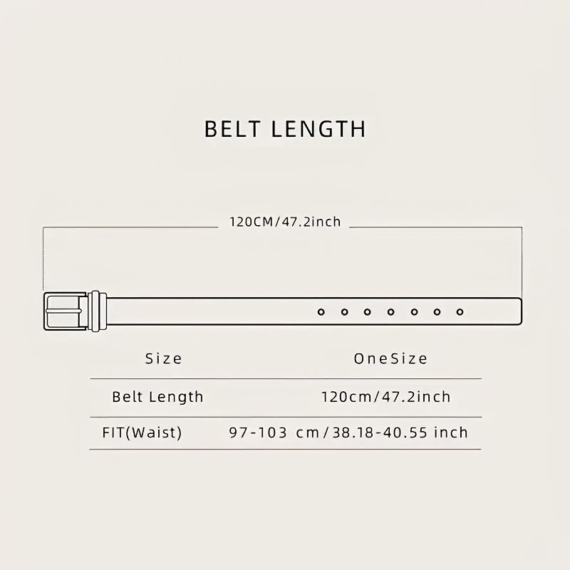 Men's Plaid Embossed Belt with Alloy Pin Buckle