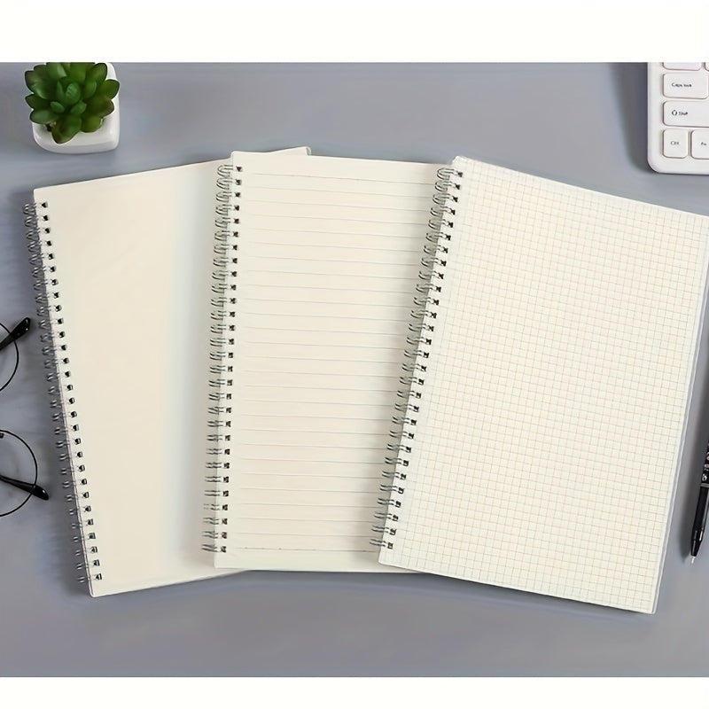 1PC Grid Horizontal Line Blank PP Frosted Student Coil Notebook