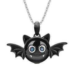 Girl's Bat Pendant Necklace Zircon Halloween Gift