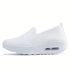 Women's Air Cushion Walking Shoes Flyknit Mesh Slip-on Sneakers