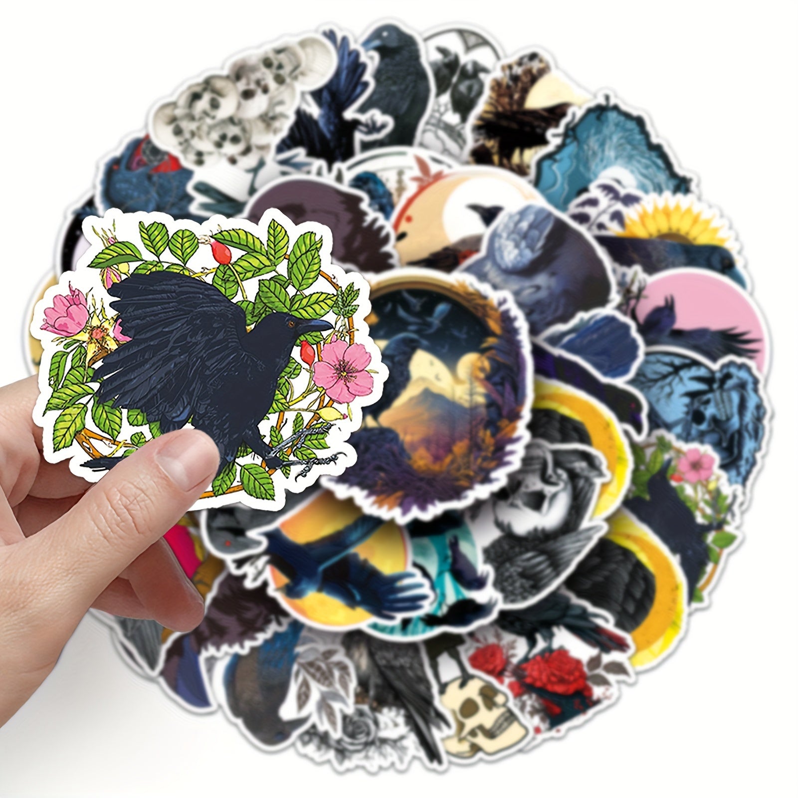 50pcs Cartoon Crow Graffiti Stickers Laptop Helmet Cup DIY Journal Sticker Bag