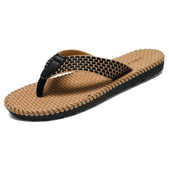 Men's Lightweight Knit Flip Flops for Summer Beach Comfort
