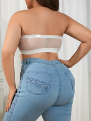 Plus Size Sexy Bra Satin Trim Lace Wireless Bralette
