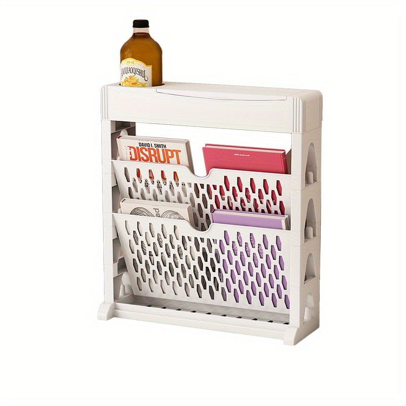 2 Tier Floor Movable Storage Rack - Organize Office Items Efficiently
