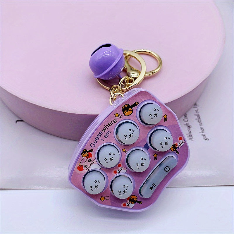 Whac A Mole Game Machine Keychain Pendant Handheld Game Console Toy