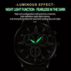 Unisex Casual Luminous Round Pointer Quartz Watch