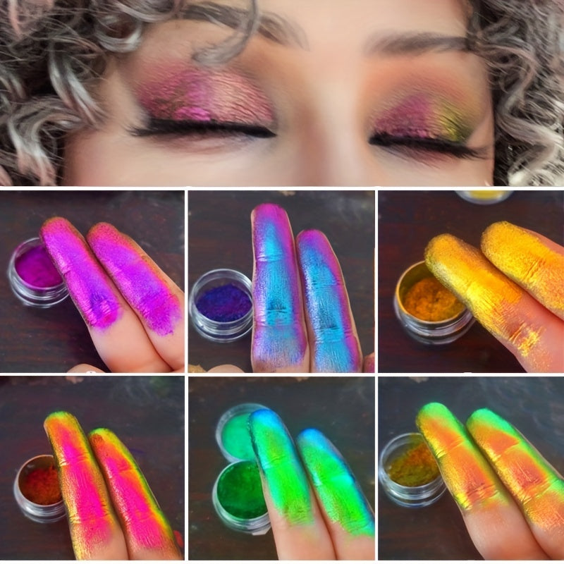 Bright Holographic Eyeshadow Powder - Highly Pigmented Chameleon Eyeshadow