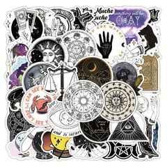 50Pcs Astrology Series Graffiti Stickers for Laptop Suitcase Skateboard DIY Deco