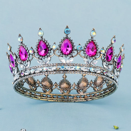 Baroque Crystal Rhinestone Crown Headband for Party Decorations