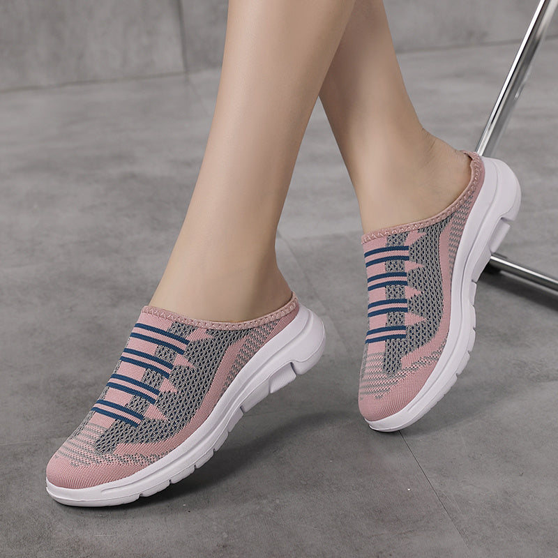 Mesh Breathable Slip on Shoes Contrast Soft Slippers Women's Footwear
