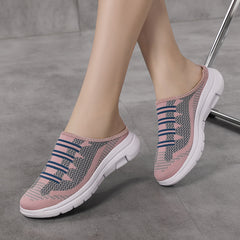 Mesh Breathable Slip on Shoes Contrast Soft Slippers Women's Footwear