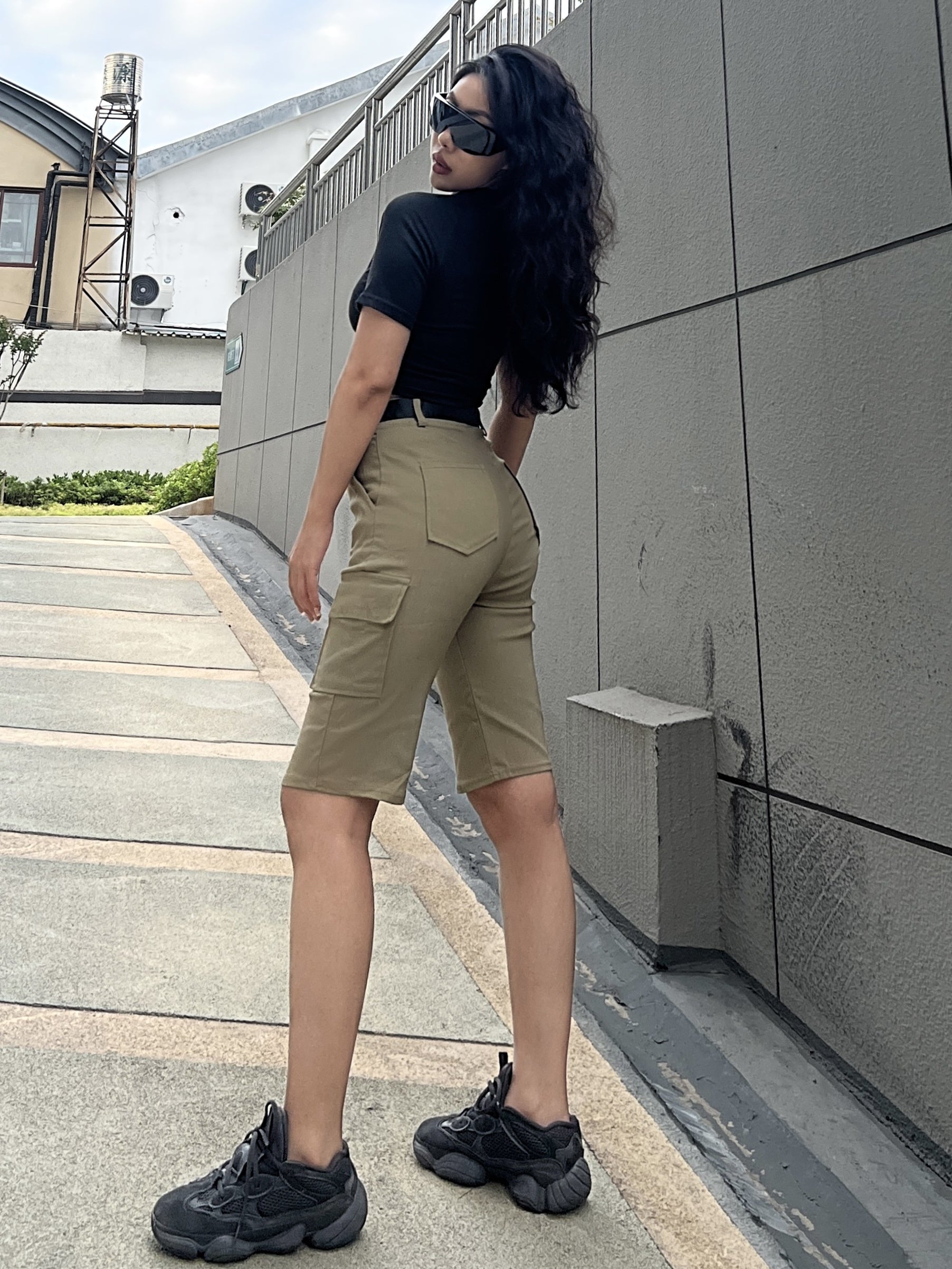 Y2K Flap Pockets Cargo Shorts for Women