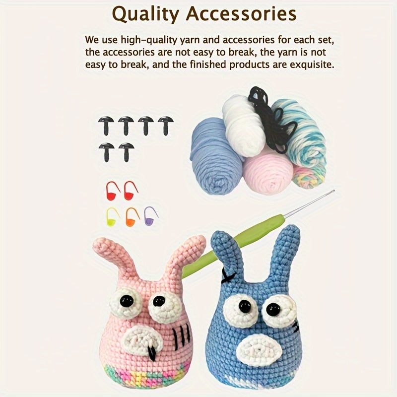 Crochet Beginners Kit with English Manual - DIY Cartoon Doll Yarn Set