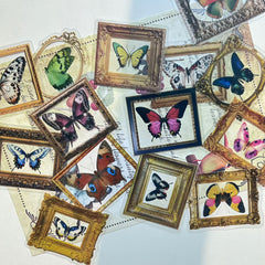 Vintage Butterfly Frame Stickers for DIY Albums & Journals