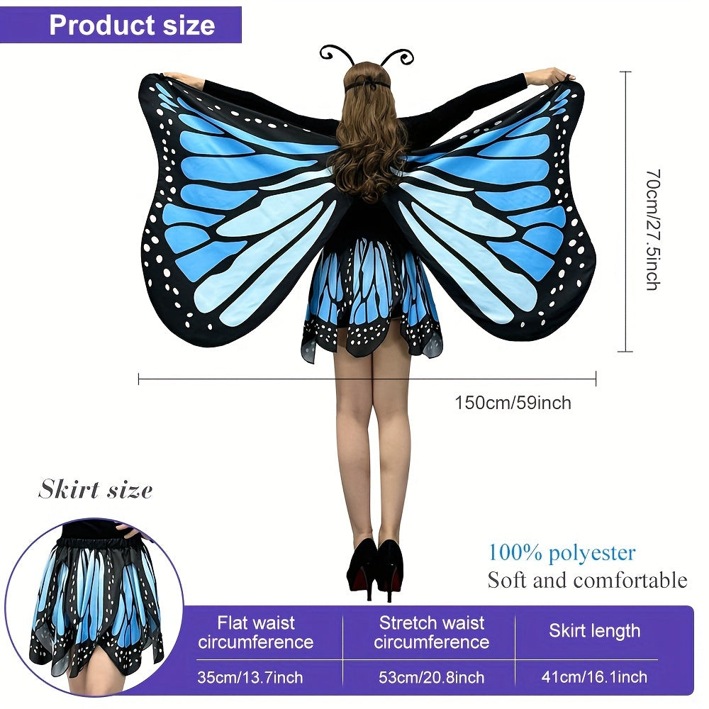 Butterfly Wings Women Butterfly Wings Shawl and Butterfly Skirt