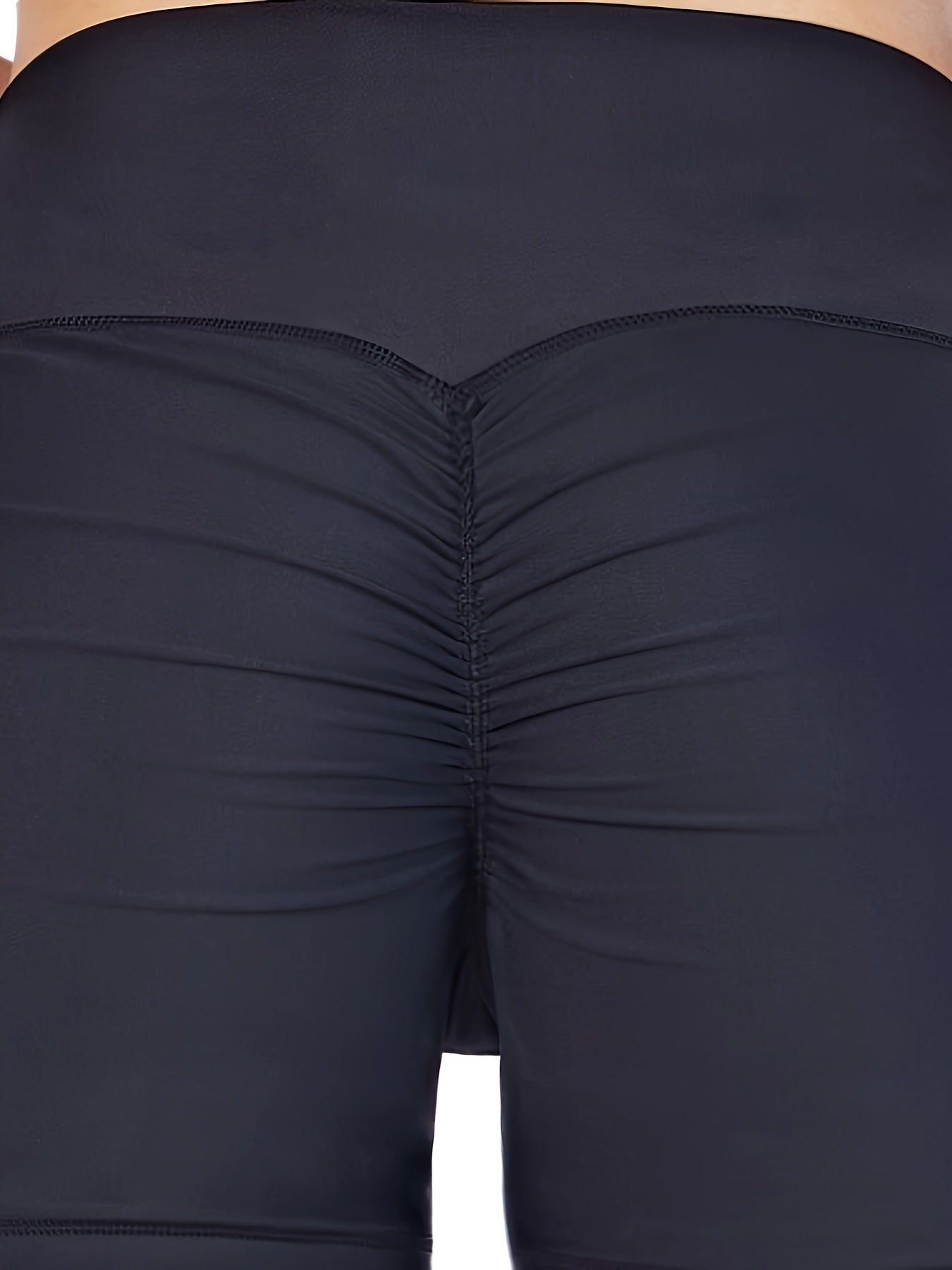 Solid Fitness Yoga Shorts Butt Lift High Elastic Sports Shorts