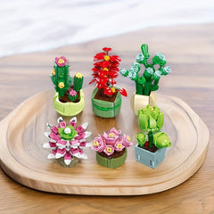 Succlent Preserved Flower Potted Building Block Toy Decoration