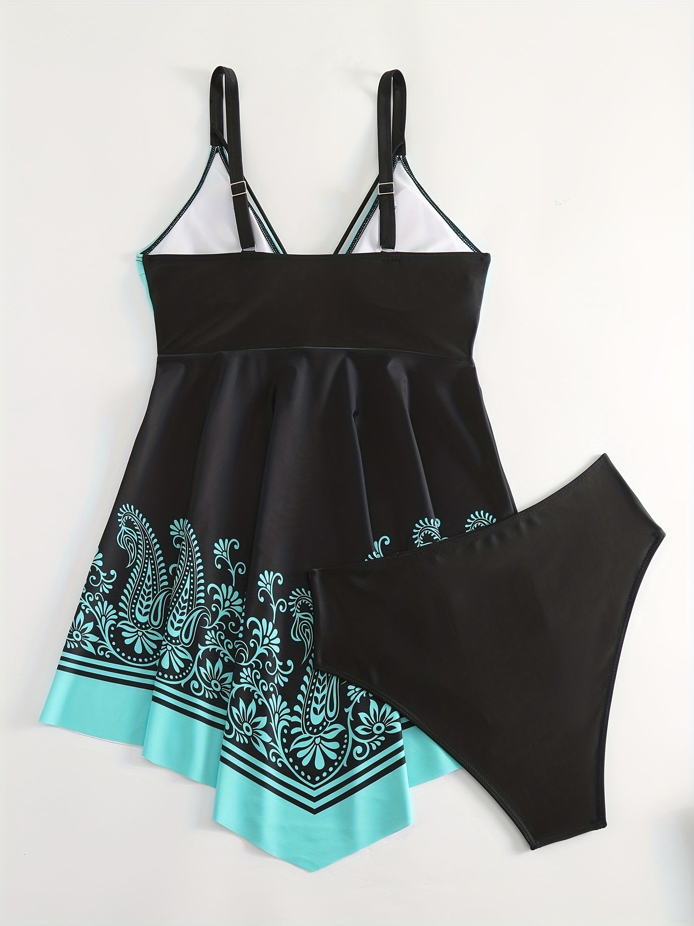 Women's Paisley Print Strappy Tankini Set
