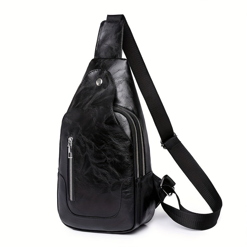 Vintage Sling Bag Women Faux Leather Crossbody Outdoor Sports Chest Purses