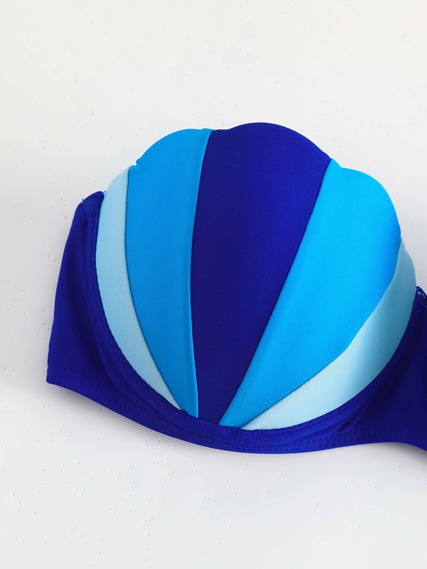 Sea Shell Shape Bikini Top Scallop Trim Bandeau Push Up Swimsuit Top