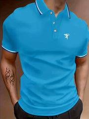 Cupid Men's Polo Shirt Stretchy Breathable Short Sleeve Top