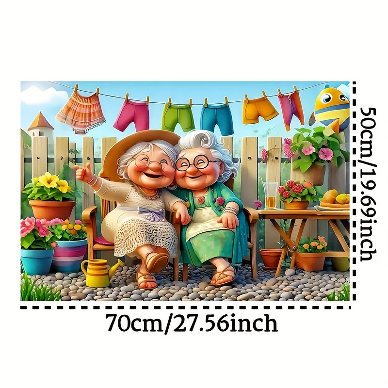 1000pcs Happy Grandma Theme Frameless Paper Puzzle Set