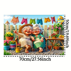 1000pcs Happy Grandma Theme Frameless Paper Puzzle Set